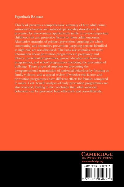Produktbild: Early Prevention of Adult Antisocial Behaviour