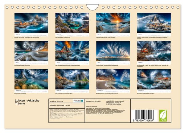Produktbild: Lofoten - Arktische Tr&auml;ume (Wandkalender 2026 DIN A4 quer), CALVENDO Monatskalender