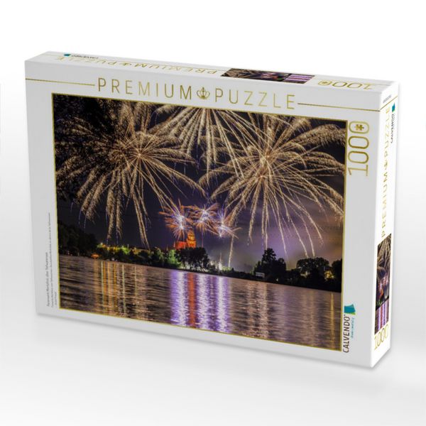 Produktbild: CALVENDO Puzzle Feuerwerk M&uuml;ritzfest, &uuml;ber Tiefwarensee | 1000 Teile Lege-Gr&ouml;&szlig;e 64x48cm Foto-Puzzle f&uuml;r gl&uuml;ckliche Stunden
