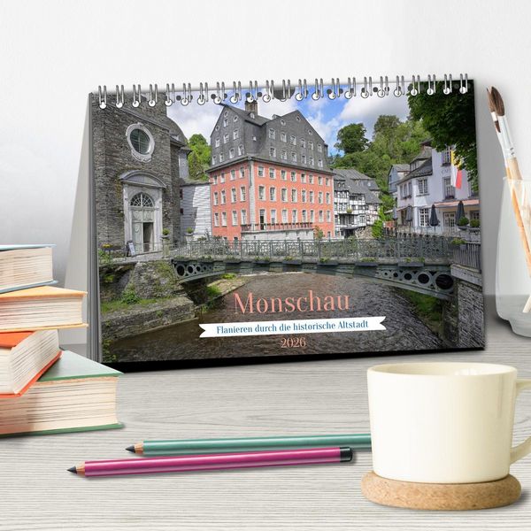 Produktbild: Monschau - Flanieren durch die historische Altstadt (Tischkalender 2026 DIN A5 quer), CALVENDO Monatskalender