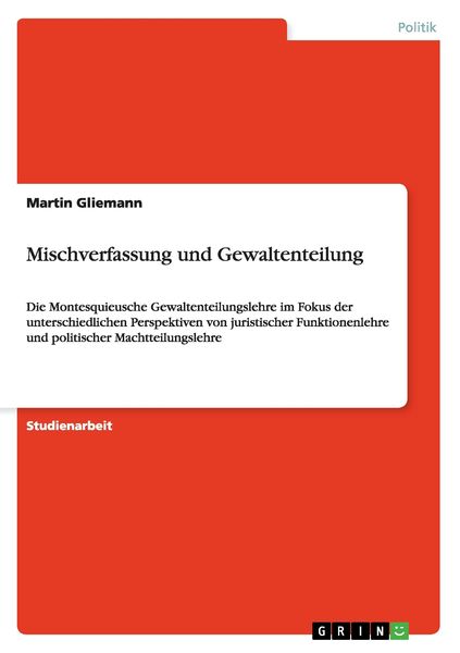 Produktbild: Mischverfassung und Gewaltenteilung