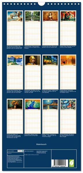 Produktbild: Familienplaner 2026 - Malertausch mit 5 Spalten (Wandkalender, 21 x 45 cm) CALVENDO