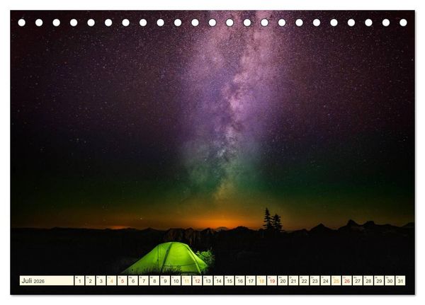 Produktbild: Sternenhimmel im magischen Licht - Polarlicht und Milchstra&szlig;e (Tischkalender 2026 DIN A5 quer), CALVENDO Monatskalender