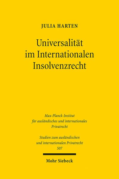Produktbild: Harten, J: Universalit&auml;t im Internationalen Insolvenzrecht
