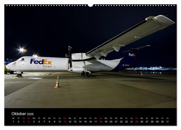 Produktbild: Flugzeuge bei Nacht (hochwertiger Premium Wandkalender 2026 DIN A2 quer), Kunstdruck in Hochglanz