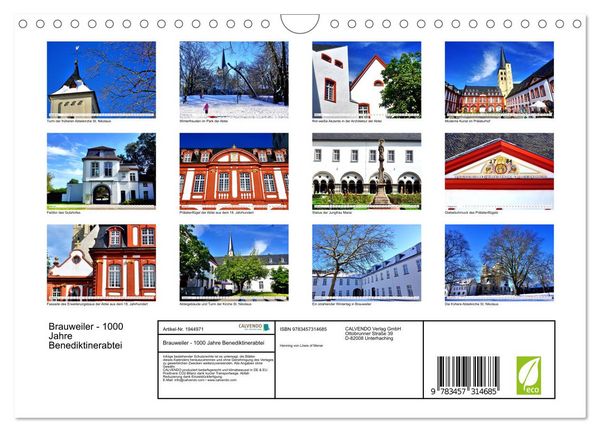 Produktbild: Brauweiler - 1000 Jahre Benediktinerabtei (Wandkalender 2026 DIN A4 quer), CALVENDO Monatskalender