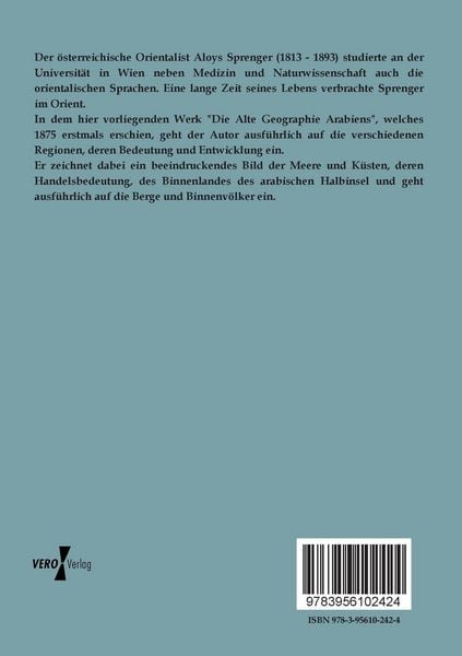 Produktbild: Die Alte Geographie Arabiens
