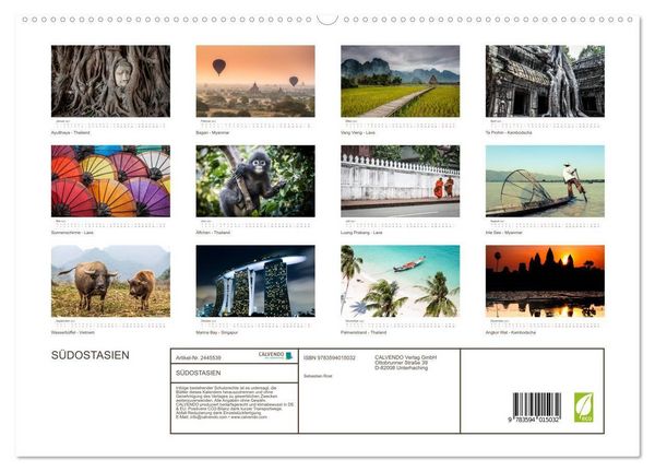 Produktbild: S&Uuml;DOSTASIEN (hochwertiger Premium Wandkalender 2027 DIN A2 quer), Kunstdruck in Hochglanz