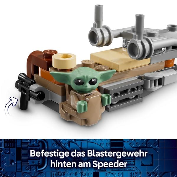 Produktbild: LEGO Star Wars 75436 Der Mandalorianer und Grogu auf ihrem Speeder Bike