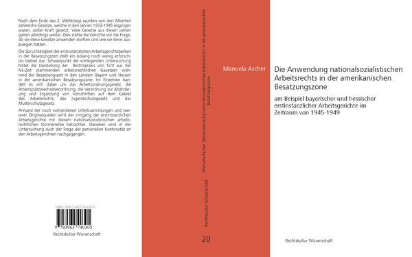 Produktbild: Die Anwendung nationalsozialistischen Arbeitsrechts in der amerikanischen Besatzungszone