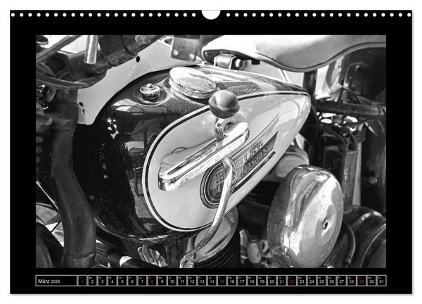 Produktbild: Harley Davidson WLA 750 in Schwarzweiss (Wandkalender 2026 DIN A3 quer), CALVENDO Monatskalender