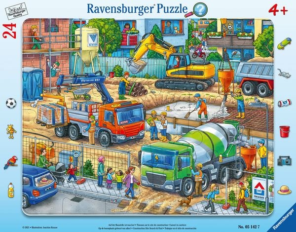 Rahmenpuzzle Ravensburger Auf der Baustelle ist was los! 24 Teile