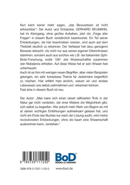 Produktbild: Entstehung und Funktion des Bewusstseins