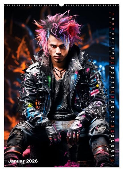 Produktbild: CYBERPUNK Urcoole Typen (Wandkalender 2026 DIN A2 hoch), CALVENDO Monatskalender