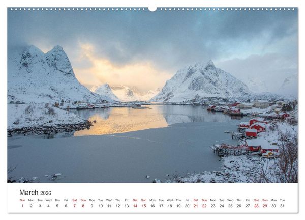 Produktbild: Lofoten Reflections in the water (Wall Calendar 2026 DIN A2 landscape), CALVENDO 12 Month Wall Calendar
