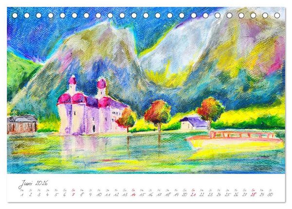 Produktbild: Oberbayerns Seen in Farbe - mit Pinsel und Farbe an den Ufern bayerischer Seen (Tischkalender 2026 DIN A5 quer), CALVENDO Monatskalender