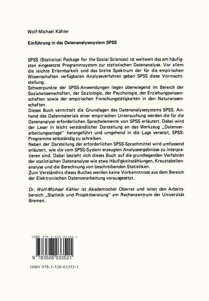 Einführung in das Datenanalysesystem SPSS