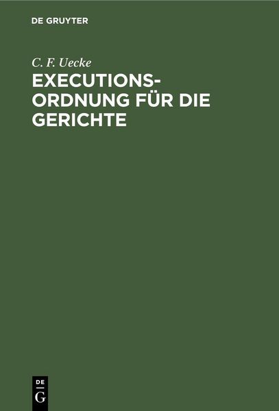Produktbild: Executions-Ordnung f&uuml;r die Gerichte