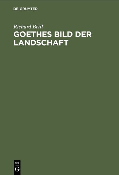 Produktbild: Goethes Bild der Landschaft