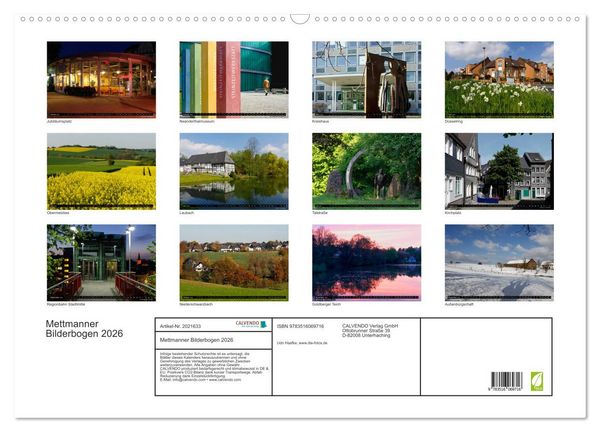 Produktbild: Mettmanner Bilderbogen 2026 (Wandkalender 2026 DIN A2 quer), CALVENDO Monatskalender