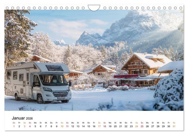 Produktbild: Wohnmobil grenzenlos (Wandkalender 2026 DIN A4 quer), CALVENDO Monatskalender