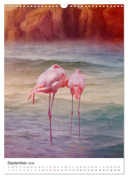 Produktbild: Flamingo and the sea (Wall Calendar 2026 DIN A3 portrait), CALVENDO 12 Month Wall Calendar