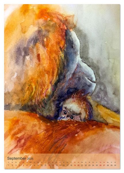 Produktbild: Tiere in Aquarell portraitiert (Wandkalender 2026 DIN A4 hoch), CALVENDO Monatskalender
