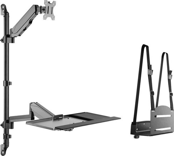 Produktbild: Digitus Monitor-Wandhalterung DA-90372 1 Display(s) 43,2 cm (17") - 81,3 cm (32") Schwarz H&ouml;henverstellbar, Schwenkbar, Neigbar, Neigbar