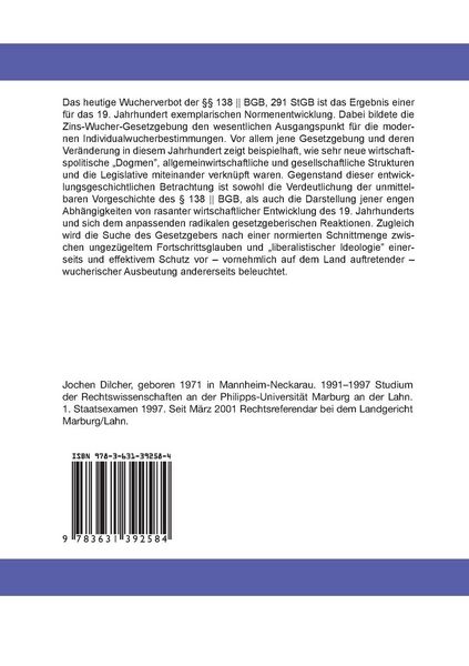 Produktbild: Die Zins-Wucher-Gesetzgebung in Deutschland im 19. Jahrhundert