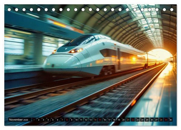 Produktbild: Futuristische Z&uuml;ge (Tischkalender 2026 DIN A5 quer), CALVENDO Monatskalender