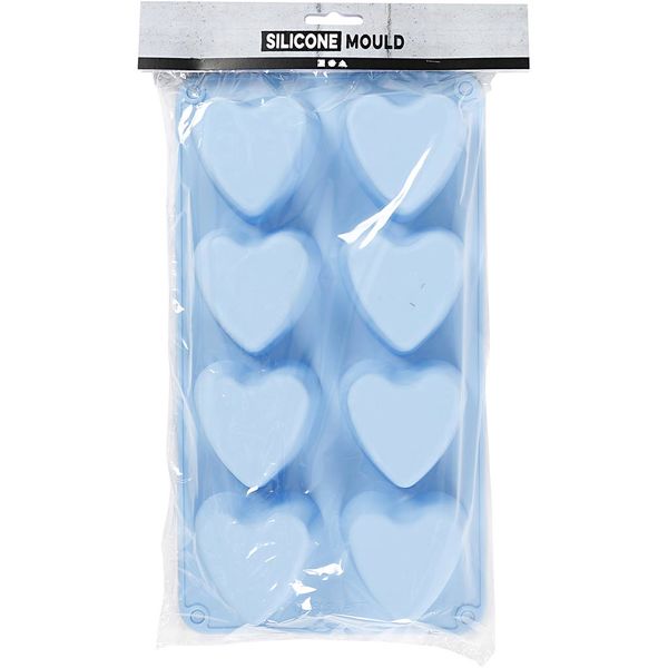 Produktbild: Creativ Company Silikonform, Herzen, H 3,5 cm, L 35 cm, B 21 cm, Lochgr&ouml;&szlig;e 70x60 mm, 100 ml, 1 Stk
