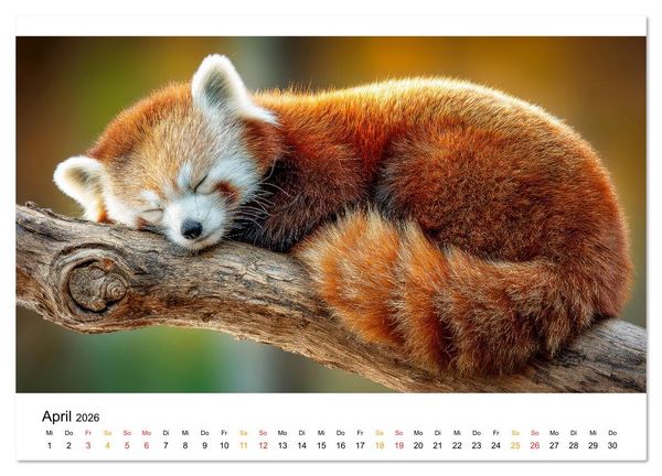 Produktbild: Roter Panda - die Stimme der Wildnis (Wandkalender 2026 DIN A4 quer), CALVENDO Monatskalender