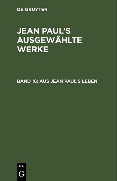 Produktbild: Aus Jean Paul's Leben