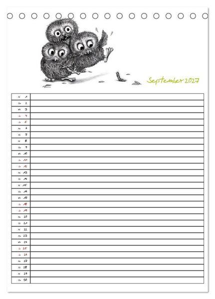 Produktbild: Tieronisch Eulen (Tischkalender 2027 DIN A5 hoch), CALVENDO Monatskalender