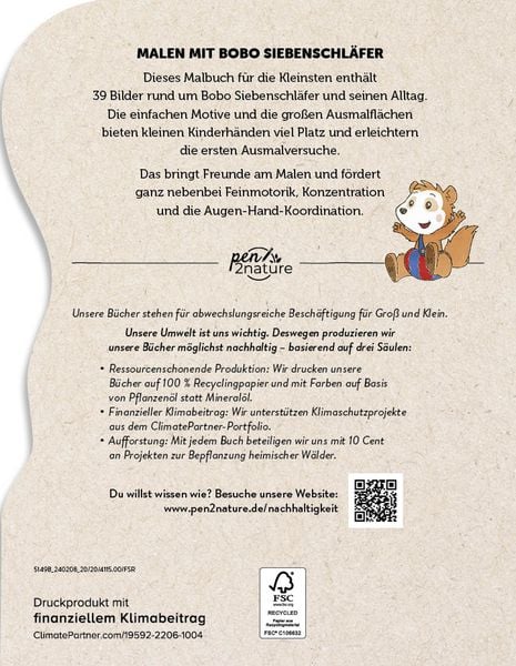 Produktbild: Bobo Siebenschl&auml;fer Erstes Malen ab 2 Jahren