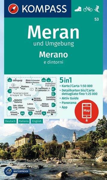 Produktbild: KOMPASS Wanderkarte 53 Meran und Umgebung / Merano e dintorni 1:50.000
