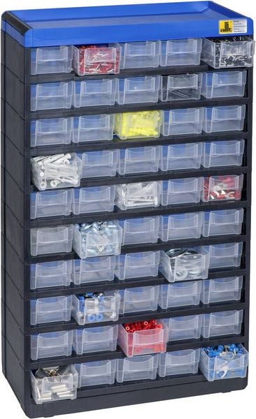Produktbild: Allit 464660 Kleinteilmagazin VarioPlus Pro 53/100 (B x H x T) 300 x 525 x 135 mm Schwarz, Blau 1 St.