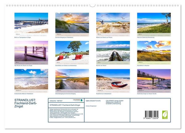Produktbild: STRANDLUST: Fischland-Dar&szlig;-Zingst (hochwertiger Premium Wandkalender 2026 DIN A2 quer), Kunstdruck in Hochglanz