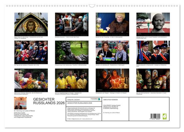 Produktbild: GESICHTER RUSSLANDS 2026 (Wandkalender 2026 DIN A2 quer), CALVENDO Monatskalender