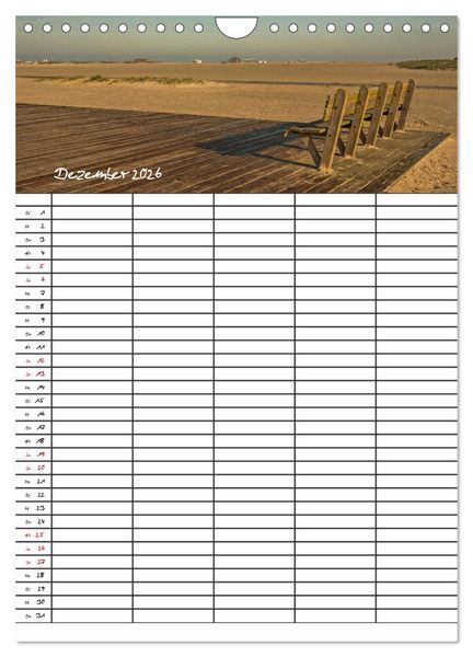 Produktbild: St. Peter Ording Familienplaner (Wandkalender 2026 DIN A4 hoch), CALVENDO Monatskalender