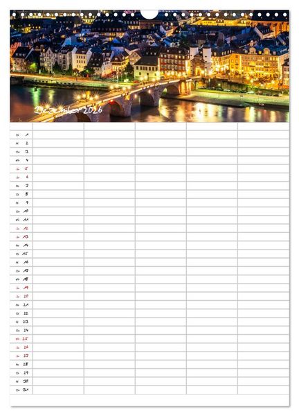 Produktbild: Heidelberger Familienkalender (Wandkalender 2026 DIN A3 hoch), CALVENDO Monatskalender