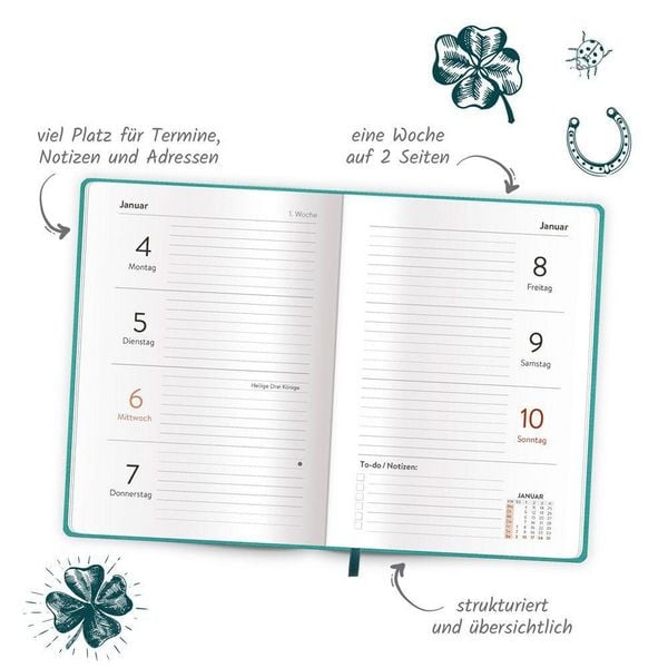 Produktbild: TR&Ouml;TSCH - Taschenkalender A6 Soft Touch Gl&uuml;ck 2027