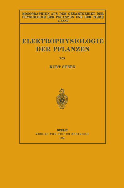 Produktbild: Elektrophysiologie der Pflanzen