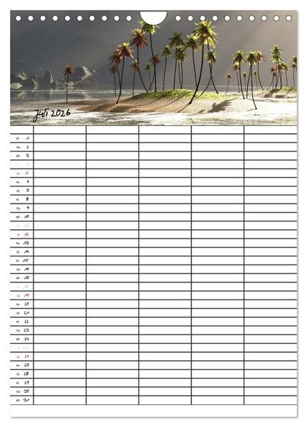 Produktbild: Familienplaner mit sch&ouml;nen Landschaftsbildern (Wandkalender 2026 DIN A4 hoch), CALVENDO Monatskalender