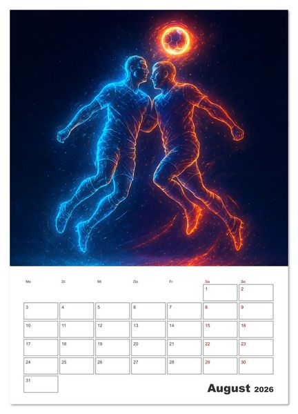 Produktbild: Vision Fu&szlig;ball Licht - Kraft - Spiel (hochwertiger Premium Wandkalender 2026 DIN A2 hoch), Kunstdruck in Hochglanz