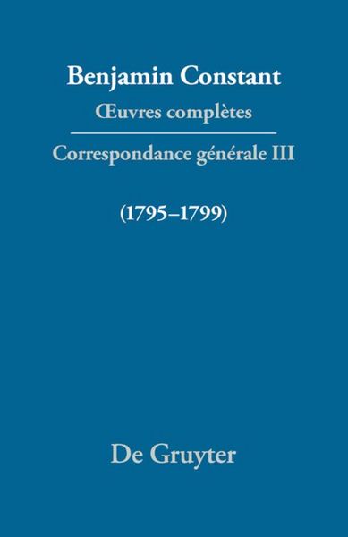 Produktbild: Correspondance 1795&ndash;1799