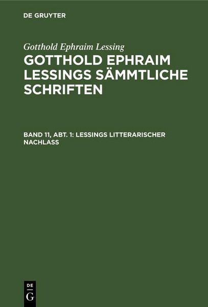 Produktbild: Lessings Litterarischer Nachla&szlig;
