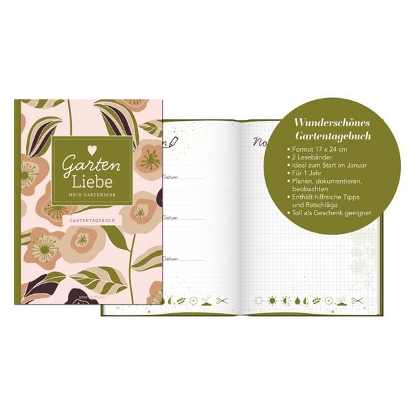Produktbild: Gartentagebuch Garten Liebe - Mein Gartenjahr: Gartenbuch und Gartenplaner f&uuml;r d