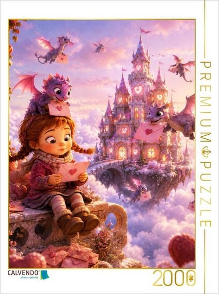 CALVENDO Puzzle Drachenpost der Herzen | 2000 Teile Lege-Größe 90 × 67 cm Foto-Puzzle für glückliche Stunden