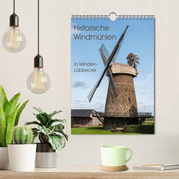 Produktbild: Historische Windm&uuml;hlen in Minden-L&uuml;bbecke (Wandkalender 2026 DIN A4 hoch), CALVENDO Monatskalender